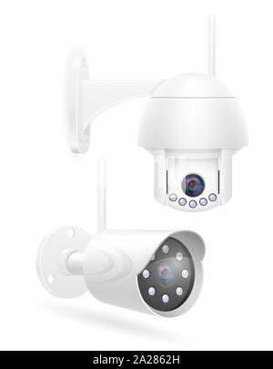 surveillance video camera home security system vector illustration vector illustration isolated on white background Stock Vector