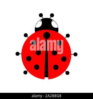 Red ladybug on a white background. Vector illustration. Stock Vector
