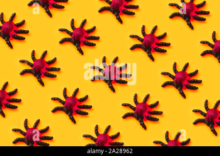 Marmalade spiders seamless pattern crawling up. Halloween concept Stock Photo