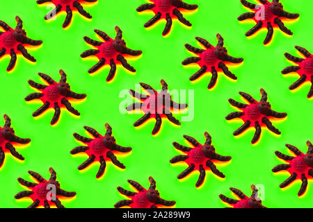 Marmalade spiders seamless pattern crawling up. Halloween concept Stock Photo