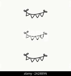 Vector of some banners, buntings, borders and dividers for your notes or whatever you want done by hand. Stock Vector