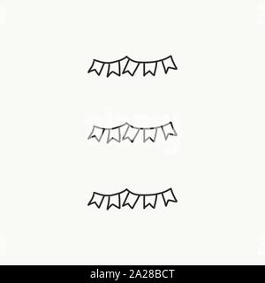 Vector of some banners, buntings, borders and dividers for your notes or whatever you want done by hand. Stock Vector