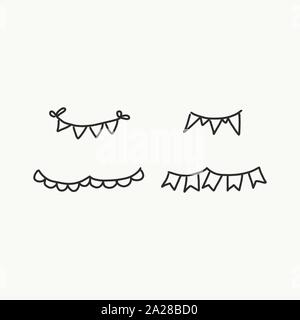 Vector of some banners, buntings, borders and dividers for your notes or whatever you want done by hand. Stock Vector