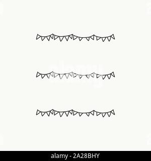 Vector of some banners, buntings, borders and dividers for your notes or whatever you want done by hand. Stock Vector