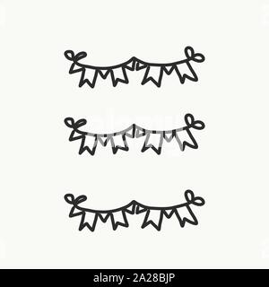 Vector of some banners, buntings, borders and dividers for your notes or whatever you want done by hand. Stock Vector