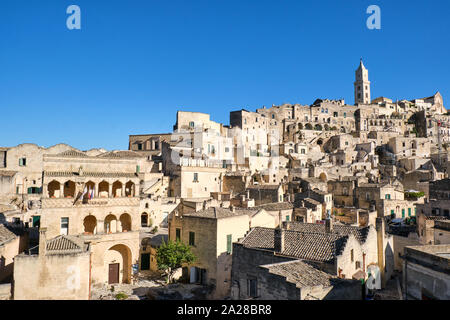 View of the beautiful old town of Matera in southern Italy Stock Photo