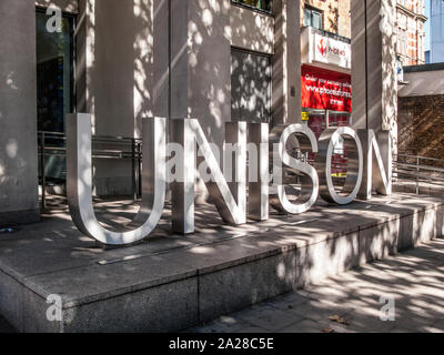 Unison, the largest trade union in the United Kingdom, Euston Road, London Stock Photo