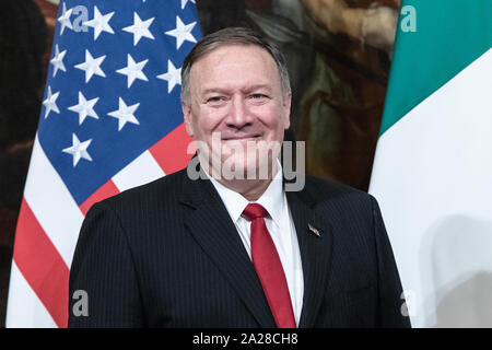 Rome, Italy. 01st Oct, 2019. US Secretary of State Michael Richard Pompeo during the meeting with Prime Minister Giuseppe Conte at Palazzo Chigi. Credit: SOPA Images Limited/Alamy Live News Stock Photo