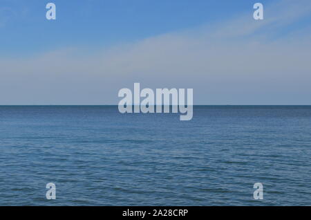 Summertime in Indiana: Chicago Skyline Seen Across Lake Michigan Stock Photo