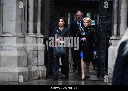 Lady Hiroko Barclay (left) leaves the High Court in London, follow a preliminary hearing in the Family Division of the court on Tuesday, over a row over money with her estranged husband Sir Frederick Barclay. Stock Photo