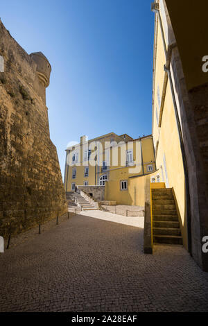 The Cascais Citadel Palace Museum within the grounds of the Citadel of Cascais in Cascais, Portugal, on a sunny day in the summer. Stock Photo