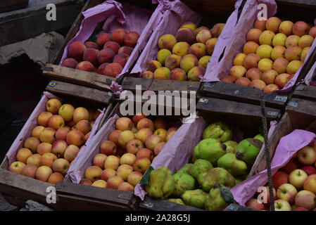 Local village fruits for sale, Imlil, High Atlas, Morocco, North Africa. Stock Photo