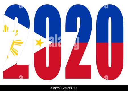 Isolated banners numeral for the year 2020 with a white background, happy new year. Stock Photo