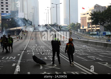 Hong Kong, China. 01st Oct, 2019. People in Hong Kong choosing not to celebrate China's National Day holiday, but instead 'no national celebration, only national mourning' . With events happening throughout Hong Kong. Credit: David Coulson/Alamy Live News Stock Photo