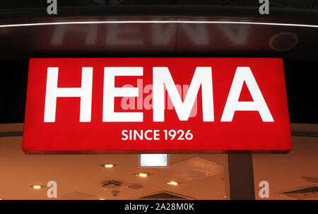 London Stansted, UK. 29th Sep, 2019. Hema logo seen at their store in London Stansted Airport. Credit: Keith Mayhew/SOPA Images/ZUMA Wire/Alamy Live News Stock Photo