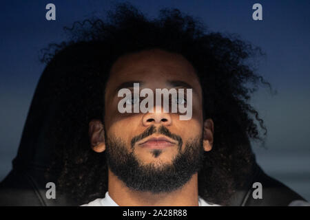 Madrid, Spain. 01st Oct, 2019. Marcelo Vieira of Real Madridduring the match Real Madrid CF v Club Brujas , of UEFA Champions League, 2019/2020 season, Date 2. Santiago Bernabeu Stadium. Barcelona, Spain, 01 OCT 2019. Credit: PRESSINPHOTO/Alamy Live News Stock Photo