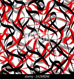 Black and red Linear pattern mesh stripes, diagonal, wavy seamless vector background. eps10 Stock Vector