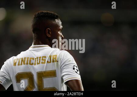 Madrid, Spain. 01st Oct, 2019. VINIVIUS DURING MACTH REAL MADRID VERSUS CLUB BRUGGE OF UEFA CHAMPIONS LEAGUE AT SANTIAGO BERNABEU STADIUM. THURDAY 1 OCTOBER 2019 Credit: CORDON PRESS/Alamy Live News Stock Photo