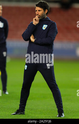 Stoke On Trent, UK. 01st Oct, 2019. Huddersfield Town manager Danny Cowley during the EFL Sky Bet Championship match between Stoke City and Huddersfield Town at the Bet365 Stadium, Stoke-on-Trent, England on 1 October 2019. Photo by Jurek Biegus. Editorial use only, license required for commercial use. No use in betting, games or a single club/league/player publications. Credit: UK Sports Pics Ltd/Alamy Live News Stock Photo