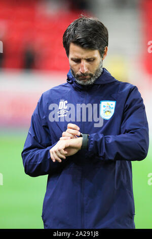 Stoke On Trent, UK. 01st Oct, 2019. Huddersfield Town manager Danny Cowley during the EFL Sky Bet Championship match between Stoke City and Huddersfield Town at the Bet365 Stadium, Stoke-on-Trent, England on 1 October 2019. Photo by Jurek Biegus. Editorial use only, license required for commercial use. No use in betting, games or a single club/league/player publications. Credit: UK Sports Pics Ltd/Alamy Live News Stock Photo