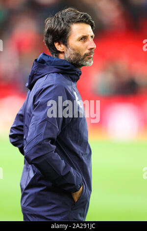 Stoke On Trent, UK. 01st Oct, 2019. Huddersfield Town manager Danny Cowley during the EFL Sky Bet Championship match between Stoke City and Huddersfield Town at the Bet365 Stadium, Stoke-on-Trent, England on 1 October 2019. Photo by Jurek Biegus. Editorial use only, license required for commercial use. No use in betting, games or a single club/league/player publications. Credit: UK Sports Pics Ltd/Alamy Live News Stock Photo