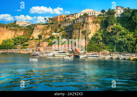 View of bay and port in Sorrento. Amalfi coast, Campania, Italy Stock Photo