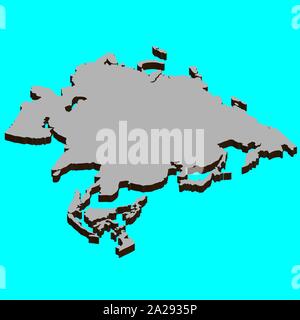 Asia map card paper Vector illustration eps 10 Stock Vector