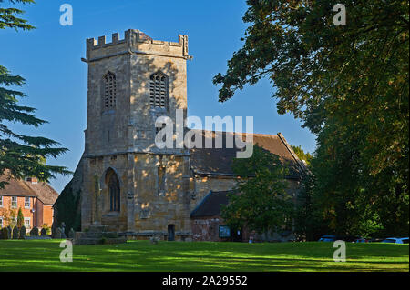 St Andrew's church Pershore, is an 11th Century church built at the time of Edward the Confessor, and stands in the shadow of Pershore Abbey. Stock Photo