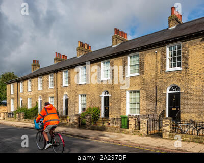 Cambridge Houses - Victorian Terraced Houses - typical victorian era terraced houses on New Square in Central Cambridge Stock Photo