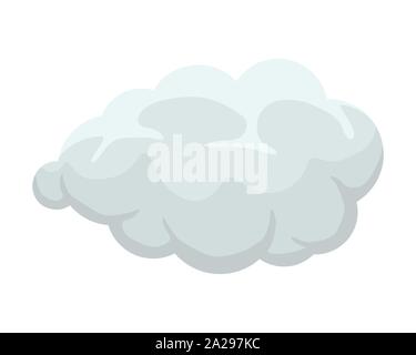 Cartoon smoke or fog. Cumulus explosion comic cloud. Flat smoky shape vector illustration Stock Vector