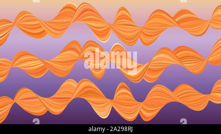 Colorful abstract shapes. Bright background of twisted lines. Liquid multi-colored waves for design of posters, cards, banners. Stock Vector