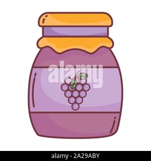 marmalade jar grape hello autumn design icon vector illustration Stock Vector