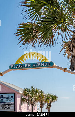 Car Entrance To Flagler Avenue Beach And Boardwalk In New Smyrna Beach 