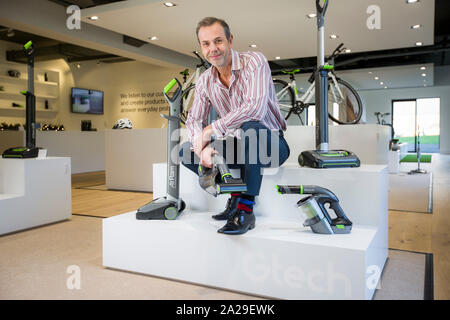 Nick Grey, founder of GTech, at the company's headquarters in Worcester. Stock Photo