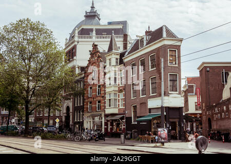 Amsterdam/Niederlande/ July 18, 2019: Narrow old buildings in Amsterdam Stock Photo