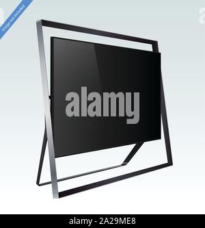 Modern smart LED 8k TV series isolated on light blue background, vector illustration Stock Vector