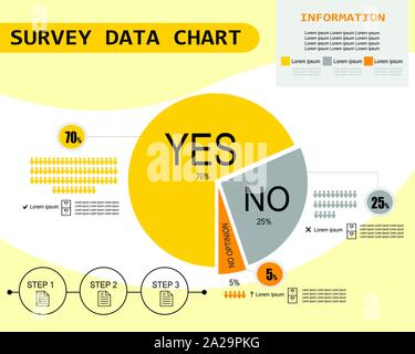 Survey data chart infographic, business graph vector illustration Stock Vector
