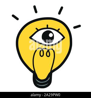 Lightbulb eye vision logo cartoon vector illustration Stock Vector