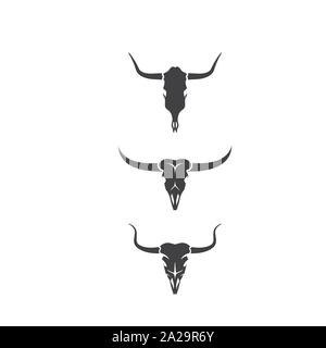 Bull Skull vector icon illustration design template Stock Vector