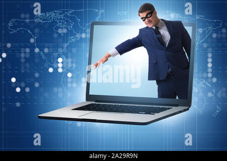 The hacker man trying to steal personal data Stock Photo