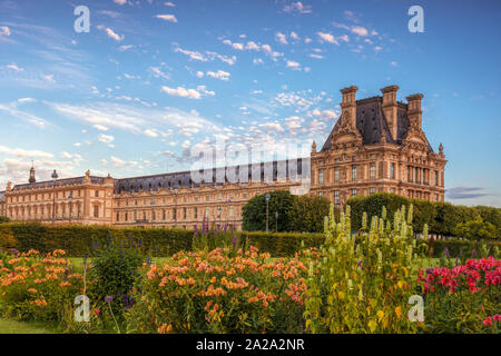 The Louvre and Tuileries garden Stock Photo