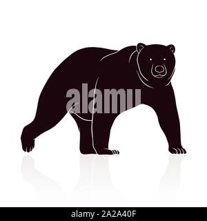 bear silhouette vector isolated on white backround Stock Vector