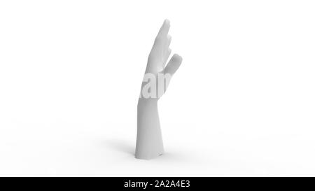 3d rendering of multiple hands isolated in white studio background Stock Photo