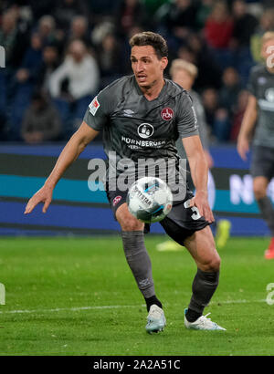 Hanover, Germany. 30th Sep, 2019. Soccer: 2nd Bundesliga, 8th matchday: Hannover 96 - 1st FC Nürnberg in the HDI-Arena in Hannover. Nuremberg's Georg Margreitter is on the ball. Credit: Peter Steffen/dpa/Alamy Live News Stock Photo