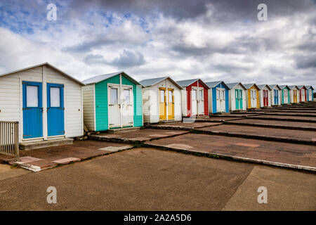 Beach huts at Bude on the North Cornwall coast Stock Photo
