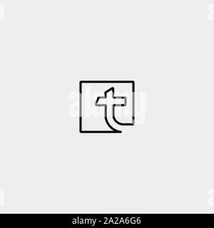 Initial T Click Pointer Logo Template Vector Stock Vector