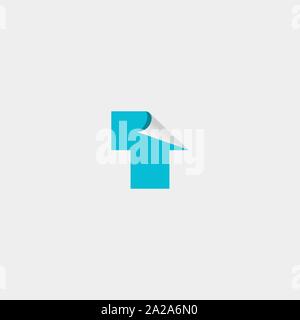 Letter T Logo With Drop Water Vector Design Stock Vector