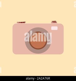 isolated vintage retro old analog camera rough dry paint style Stock Vector