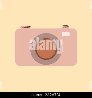isolated vintage retro old analog camera rough dry paint style Stock Vector