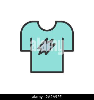 Vector t-shirt, clothing flat color line icon. Stock Vector